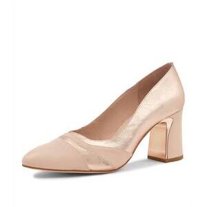 NEW DJANGO & JULIETTE women's kisha leather pump-heeled shoes in nude/rose gold
